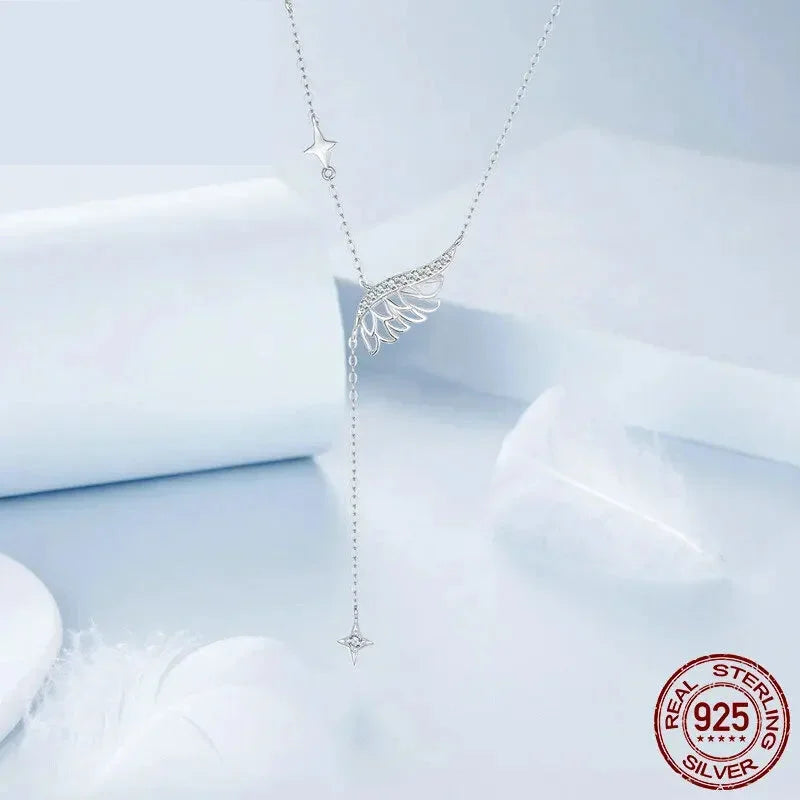 Angelic Elegance: Sterling Silver Angel Wing Necklace