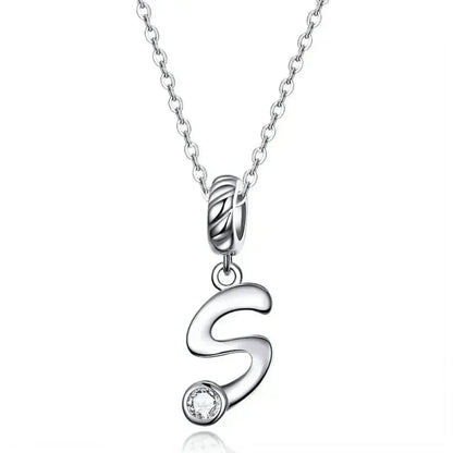 Chic And Timeless 925 Sterling Silver Initial Pendant Necklace | Platinum Plated Vintage Letter A To Z | Women'S Fine Jewelry