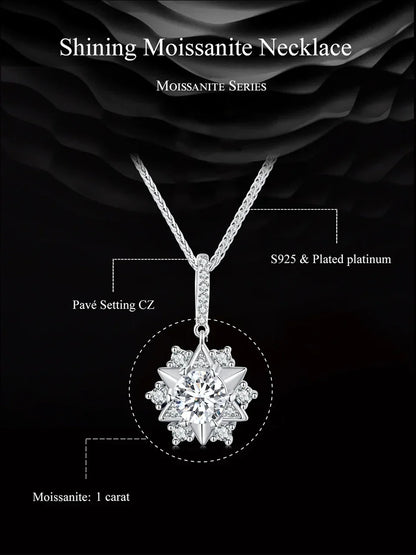 Celestial Sparkle 1ct Moissanite Sterling Silver Star Pendant Necklace