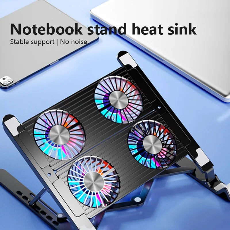 Foldable Laptop Cooling Pad with 4 Fans — Portable Stand for 13–17.3 Inch Laptops