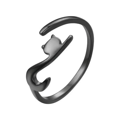 925 Sterling Silver Adjustable Cat Tail Ring
