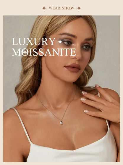 Glamorous Gem 1ct Moissanite Sterling Silver Pendant Necklace