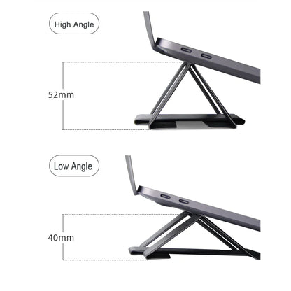 Portable Laptop Holder Desk Folding Desk Support PU Leather Stand Laptop Expansion Cooling Laptop Adjustable Stand Rack Bracket
