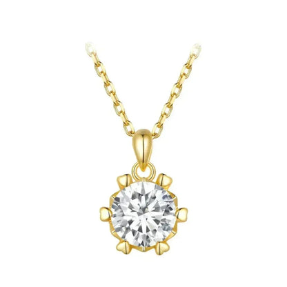 Stunning 1 Carat Moissanite Pendant Necklace | 925 Sterling Silver | Wedding & Bridal Fine Jewelry