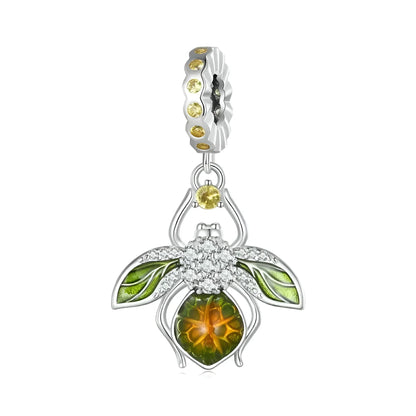 Buzzing With Charm: 925 Silver Lemon Bee Pendant For Bracelets & Bangles