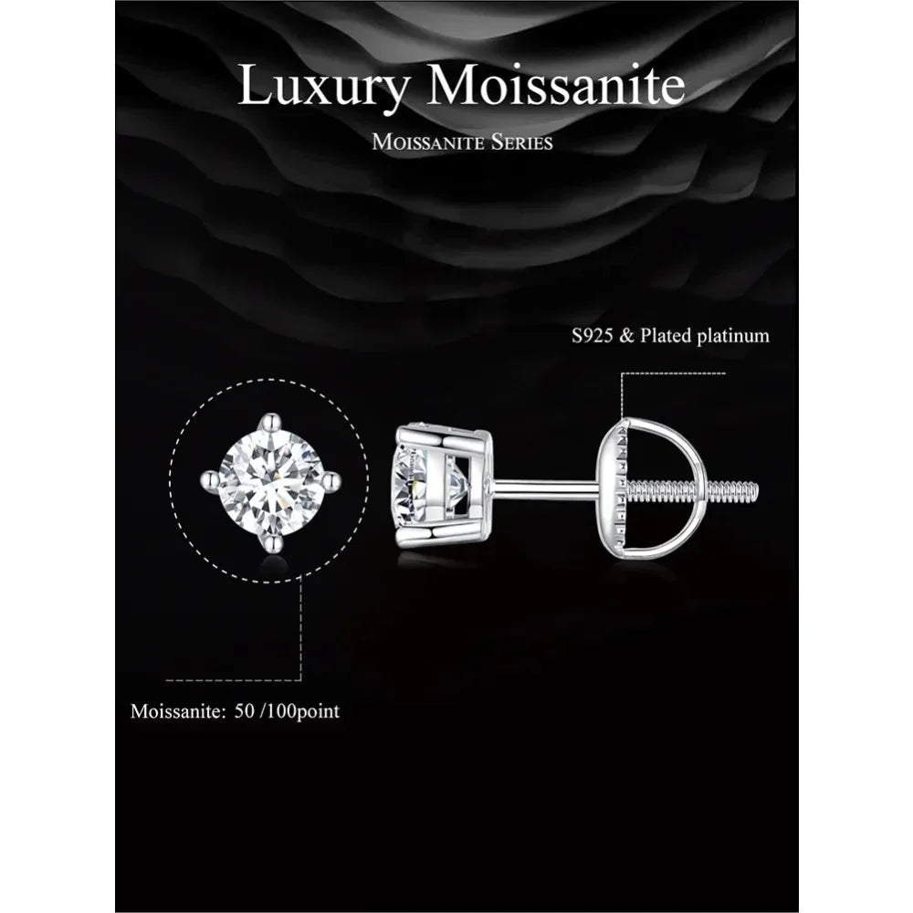 Breathtaking Moissanite Heart Stud Earrings | 925 Sterling Silver