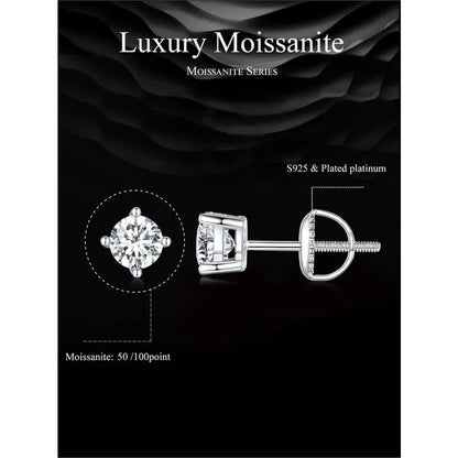 Breathtaking Moissanite Heart Stud Earrings | 925 Sterling Silver