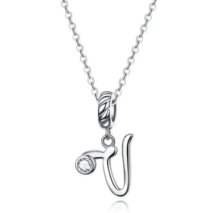 Chic And Timeless 925 Sterling Silver Initial Pendant Necklace | Platinum Plated Vintage Letter A To Z | Women'S Fine Jewelry