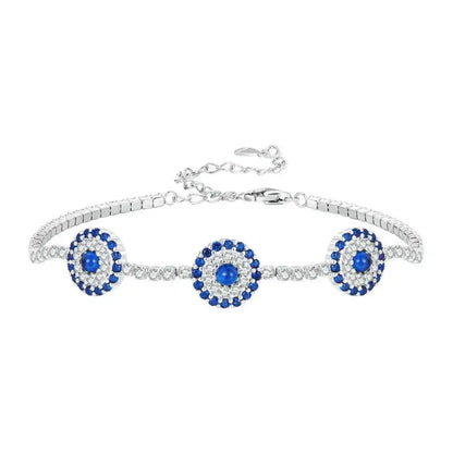 925 Sterling Silver Evil Eye Tennis Bracelet