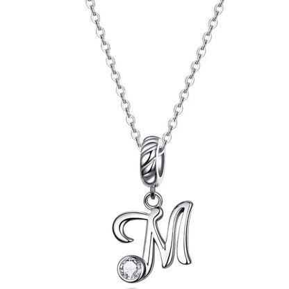 Chic And Timeless 925 Sterling Silver Initial Pendant Necklace | Platinum Plated Vintage Letter A To Z | Women'S Fine Jewelry