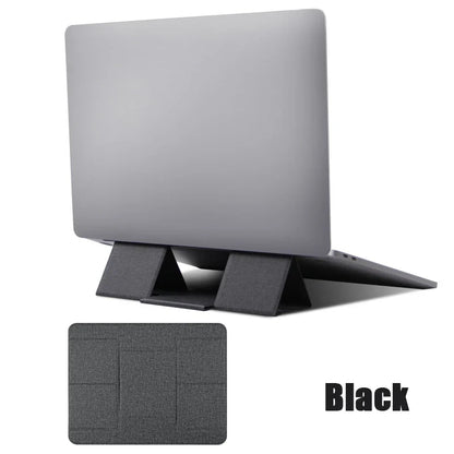 Portable Laptop Holder Desk Folding Desk Support PU Leather Stand Laptop Expansion Cooling Laptop Adjustable Stand Rack Bracket