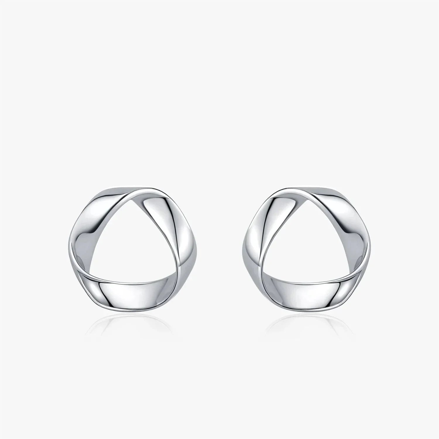 925 Sterling Silver Minimalist Wavy Stud Earrings - Women Fine Jewelry