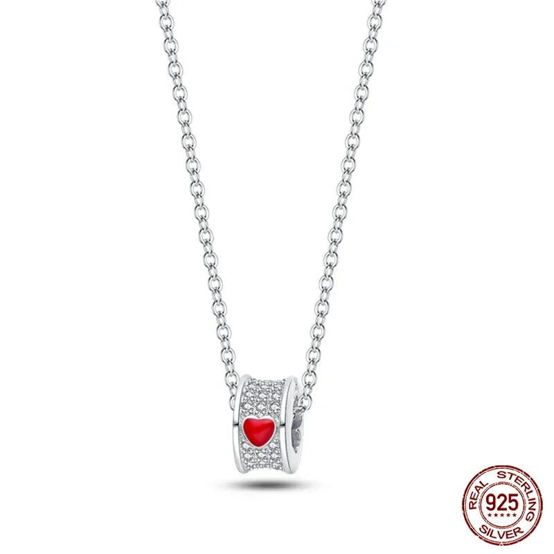 Heart Of Fire Sterling Silver Pendant Necklace