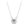 Lucky Charm - Sterling Silver Horseshoe Necklace With Sparkling Moissanite