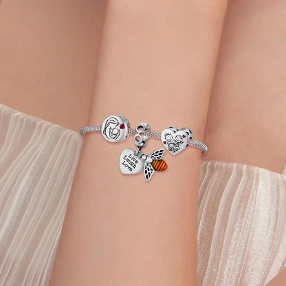 925 Sterling Silver Maternal Love Charm Diy - Touching Baby Feet Pendant For Bracelet