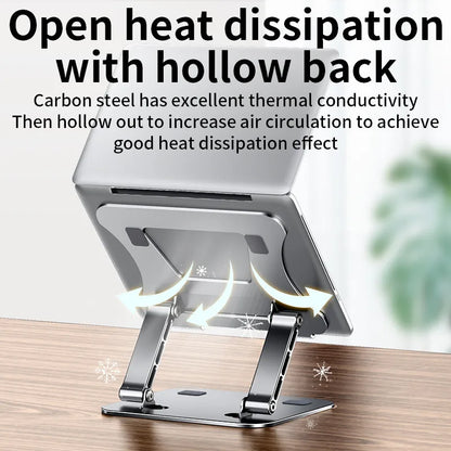 Laptop Stand Adjustable Aluminum Alloy Notebook Tablet Stand Up to 17 Inch Laptop Portable Fold Holder Cooling Bracket Support