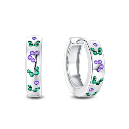 Elegant Gemstone Sterling Silver Hoop Earrings