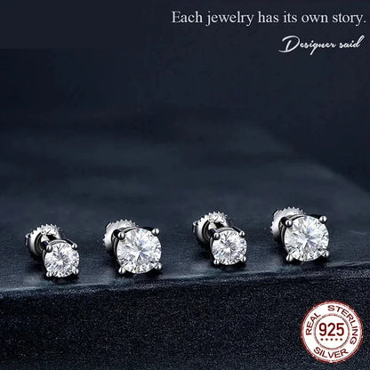 Breathtaking Moissanite Heart Stud Earrings | 925 Sterling Silver