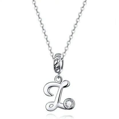 Chic And Timeless 925 Sterling Silver Initial Pendant Necklace | Platinum Plated Vintage Letter A To Z | Women'S Fine Jewelry