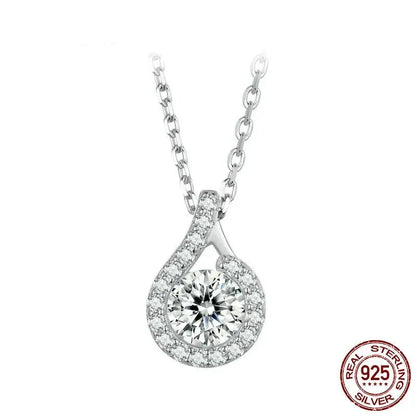 Dazzling 1ct Moissanite Sterling Silver Pendant Necklace