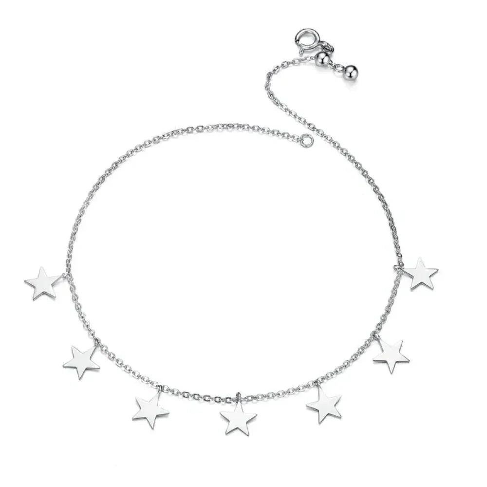 925 Sterling Silver Geometric Minimalist Anklets - Elevate Your Summer Style With Sct011