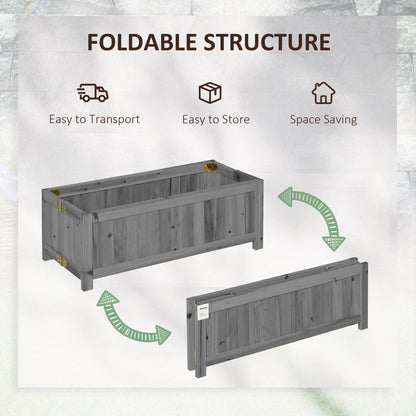 Foldable Elevated Planter Box, Wooden Raised Garden Bed for Backyard, Patio to Grow Vegetables, Herbs, Flowers, Natural