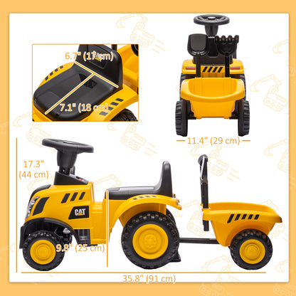Caterpillar Licensed No Power Ride On Tractor with Shovel, Trailer