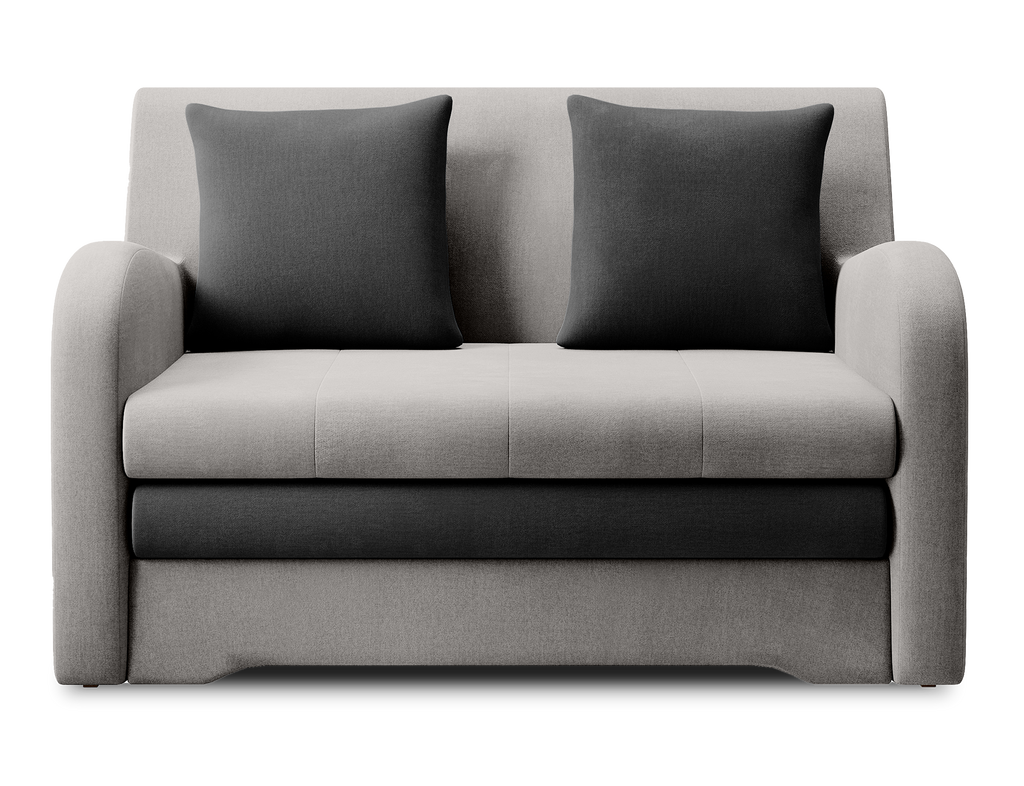 Ario Condo Style 2 Seater Storage Sleeper Sofa - Light Grey/Charcoal