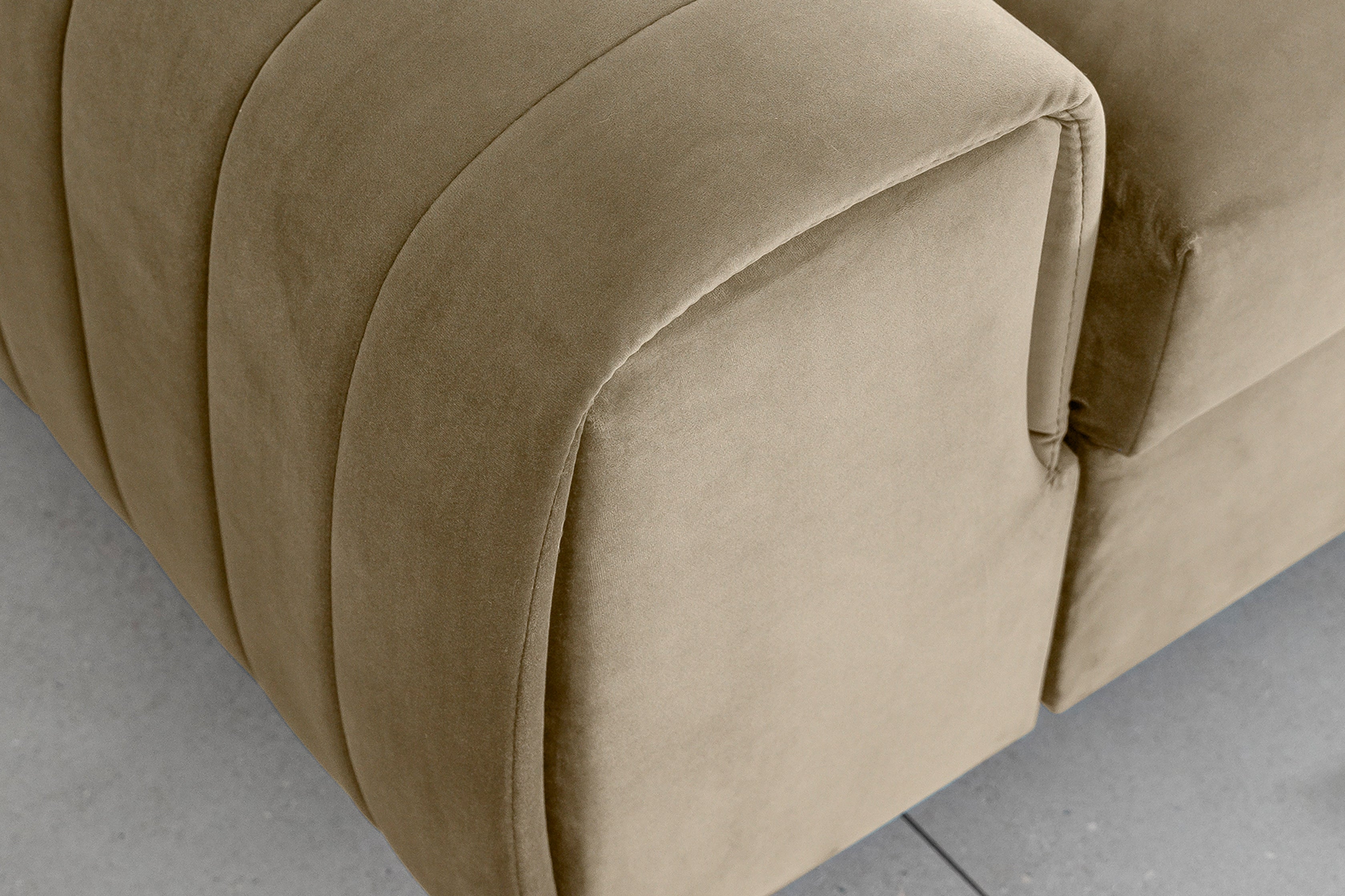 Laurence 3 Seater Velvet Sleeper Sofa - Beige