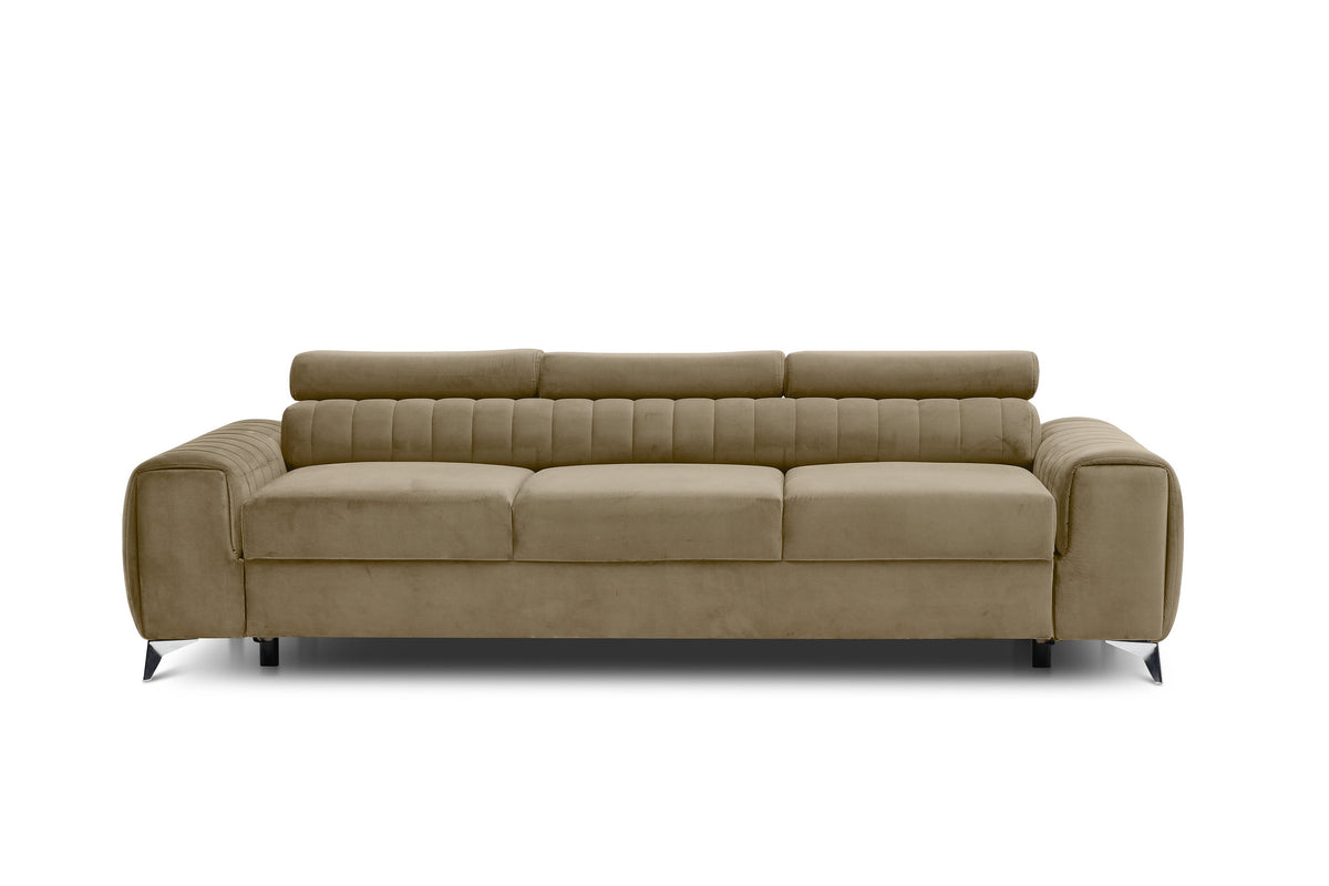 Laurence 3 Seater Velvet Sleeper Sofa - Beige