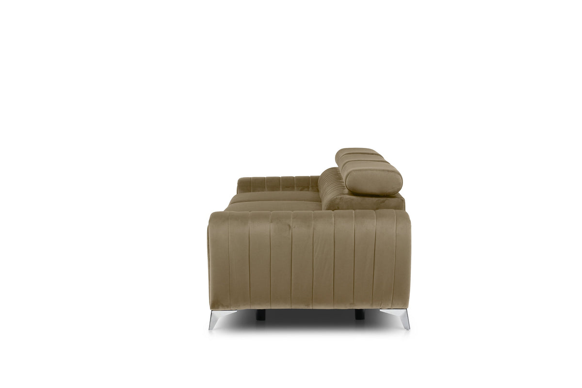 Laurence 3 Seater Velvet Sleeper Sofa - Beige