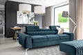 Laurence 3 Seater Velvet Sleeper Sofa - Teal Blue