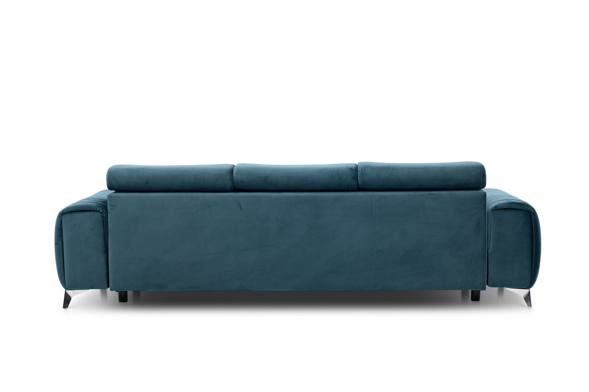 Laurence 3 Seater Velvet Sleeper Sofa - Teal Blue