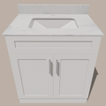30-Inch Shaker Bathroom Vanity — White or Gray | Plywood Cabinet, Solid-Wood Doors, Soft-Close 3-Way Clip-On Hinges, Natural Wood Interior