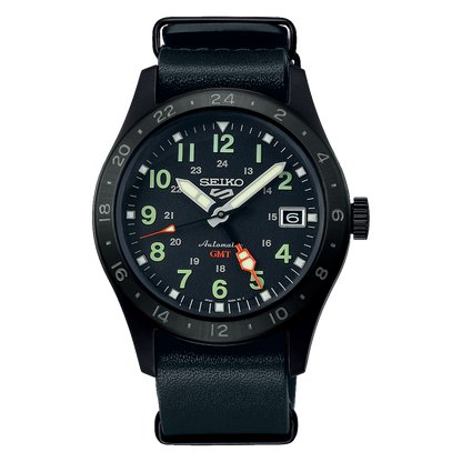 SEIKO 5 Sports Field GMT Black Leather | SSK025K1