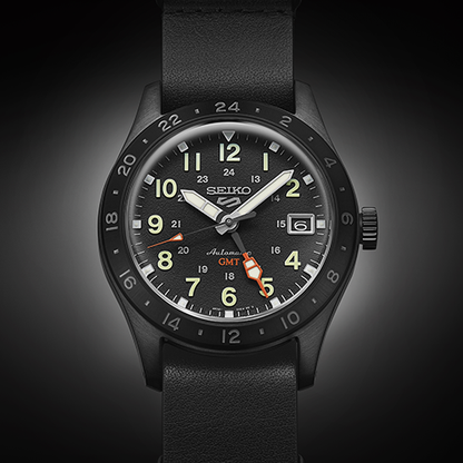 SEIKO 5 Sports Field GMT Black Leather | SSK025K1