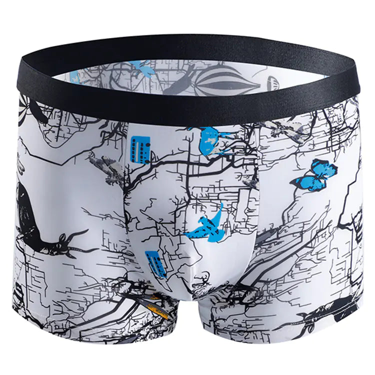 Men's Breathable Boxer Shorts with Fashion Print