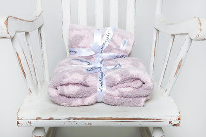 Iced Lilac & Powder Vintage Floral Print Toddler Blanket