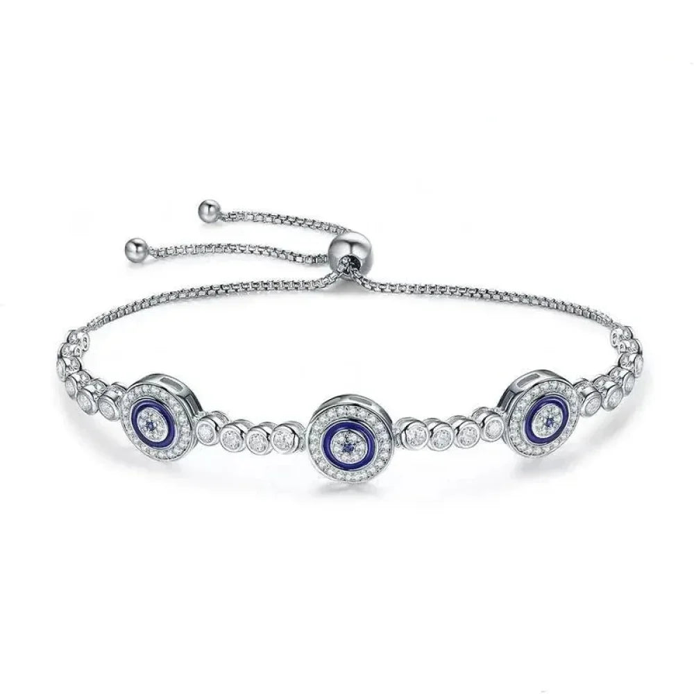 925 Sterling Silver Evil Eye Tennis Bracelet