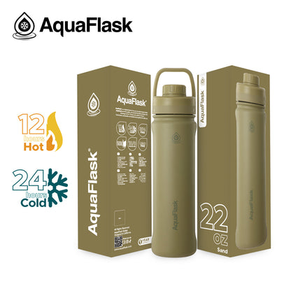 AquaFlask Sports Bottle 650ml (22oz) – Vacuum Insulated, Leak-Proof, BPA-Free