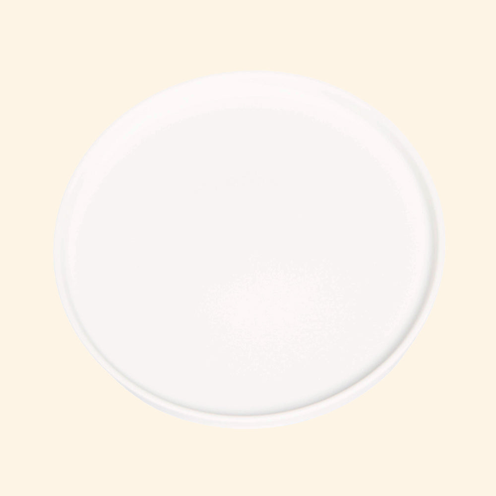 Medium White Pot with Saucer