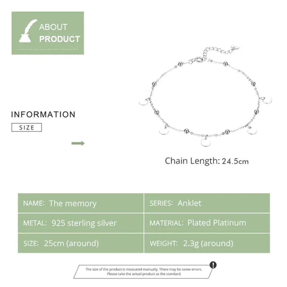 925 Sterling Silver Geometric Minimalist Anklets - Elevate Your Summer Style With Sct011