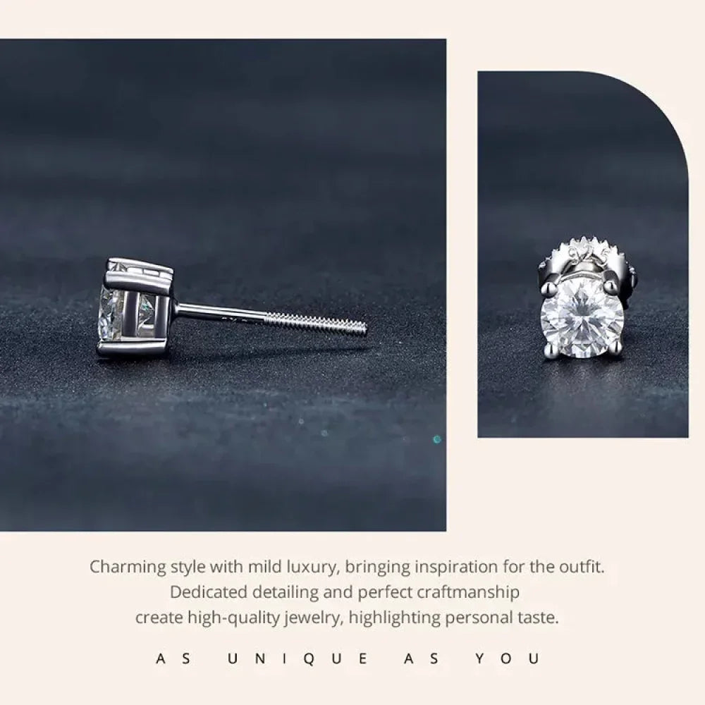 Breathtaking Moissanite Heart Stud Earrings | 925 Sterling Silver