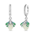 Magical Glow Firefly Sterling Silver Hoop Earrings