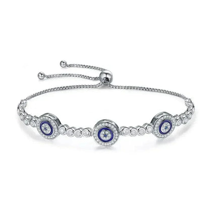 925 Sterling Silver Evil Eye Tennis Bracelet