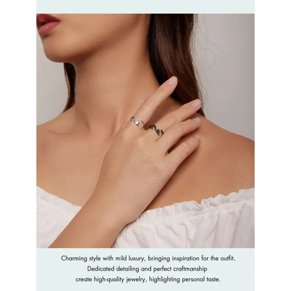 925 Sterling Silver Adjustable Cat Tail Ring