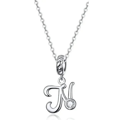 Chic And Timeless 925 Sterling Silver Initial Pendant Necklace | Platinum Plated Vintage Letter A To Z | Women'S Fine Jewelry