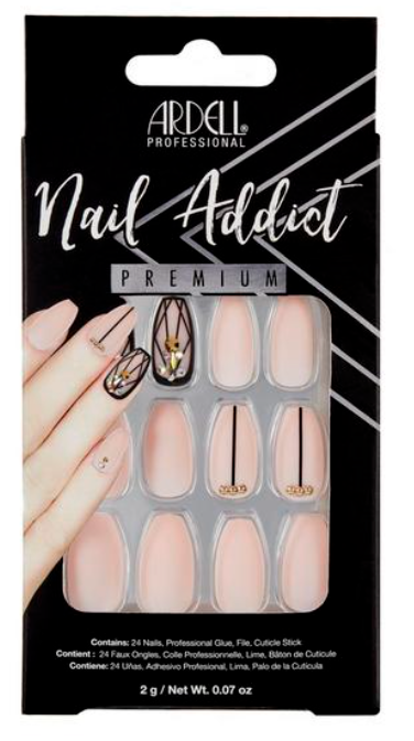 Ardel Nail Addict Blush Geometric Crystals Tips
