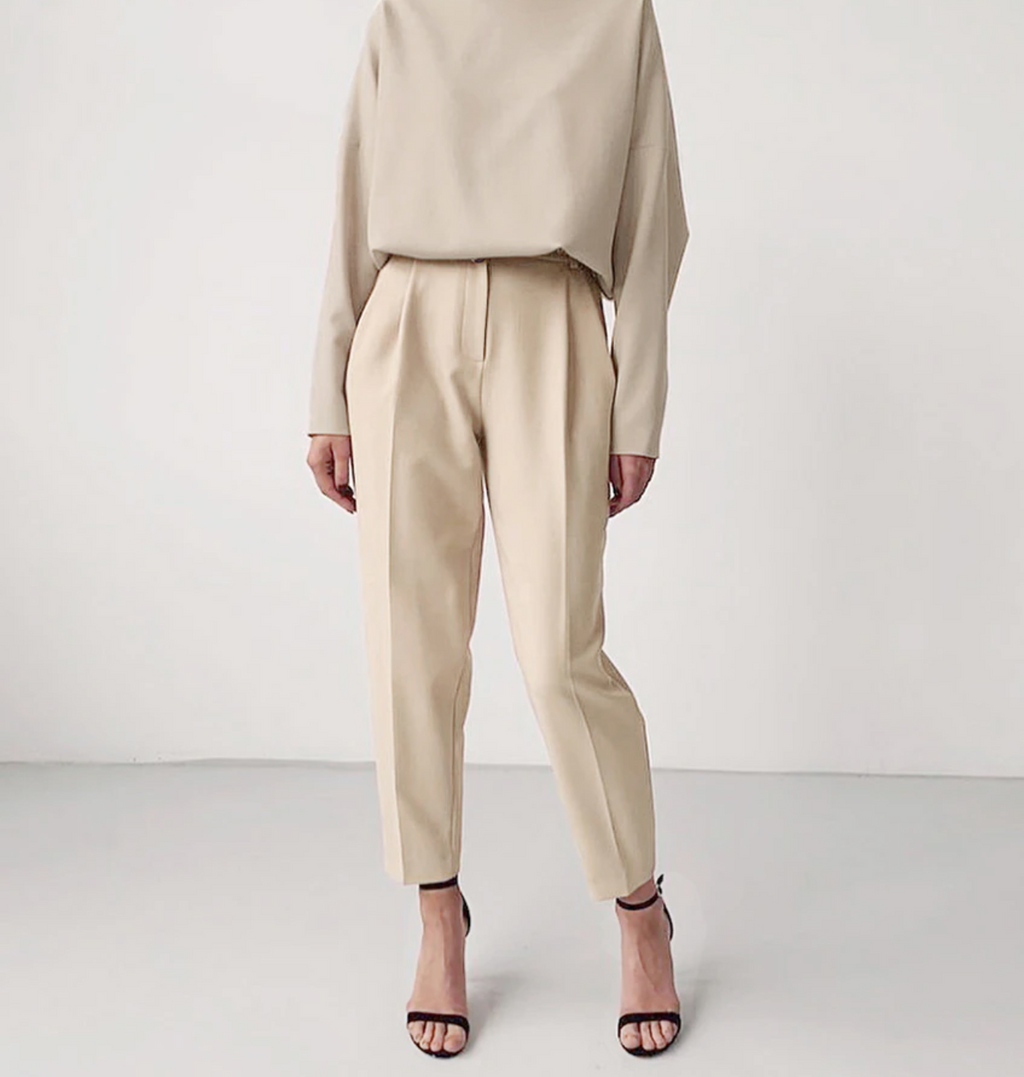 Creased Crop Dress Pants