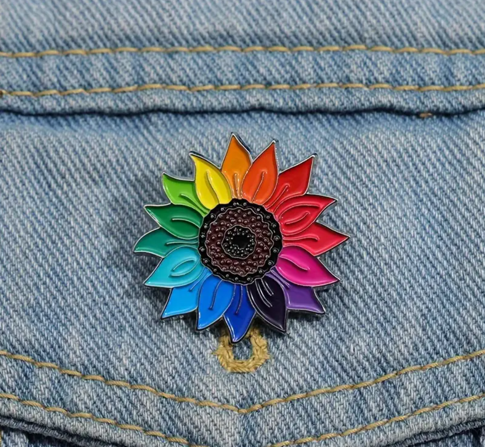 Rainbow Sunflower | Acrylic Pin